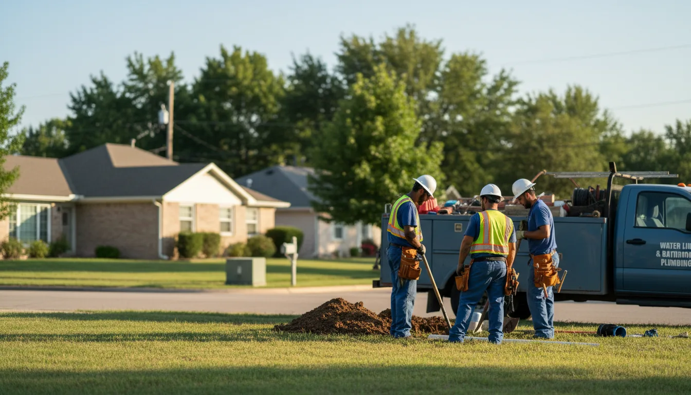 Residential water line and bathroom plumbing service in West Point, TX